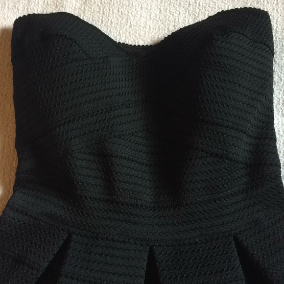Express Strapless Stretchy Black Textured Dress XS - Picture 3 of 12
